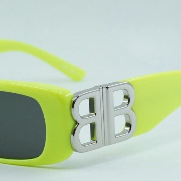 💯 NEWEST BALENCIAGA DYNASTY BB0096S 008 YELLOW SILVER GREY SUNGLASSES - Picture 8 of 10